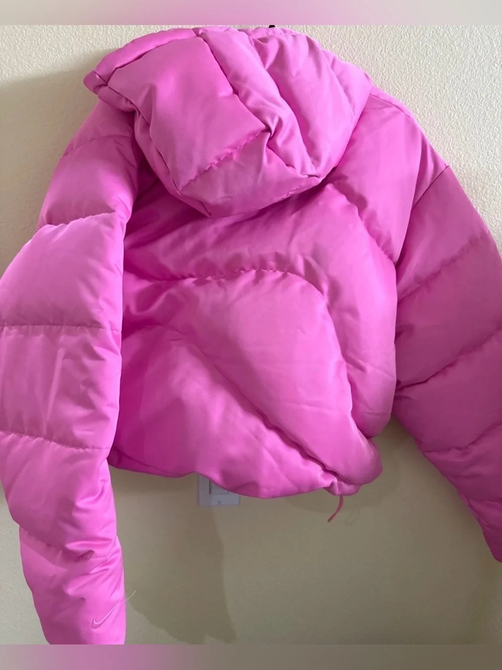 Nike Sportswear Swoosh Series Therma-Fit Down Puffer Jacket Barbie Pink SZ S NWT